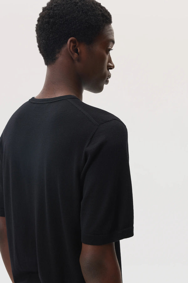 Johnstons Of Elgin Superfine Merino Black T-Shirt