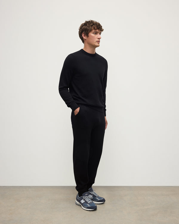 Johnstons Of Elgin Tapered Cashmere Black Joggers