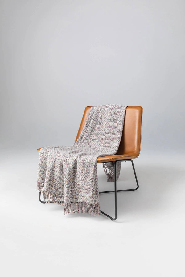 johnstons of elgin Tweed Texture Natural Throw