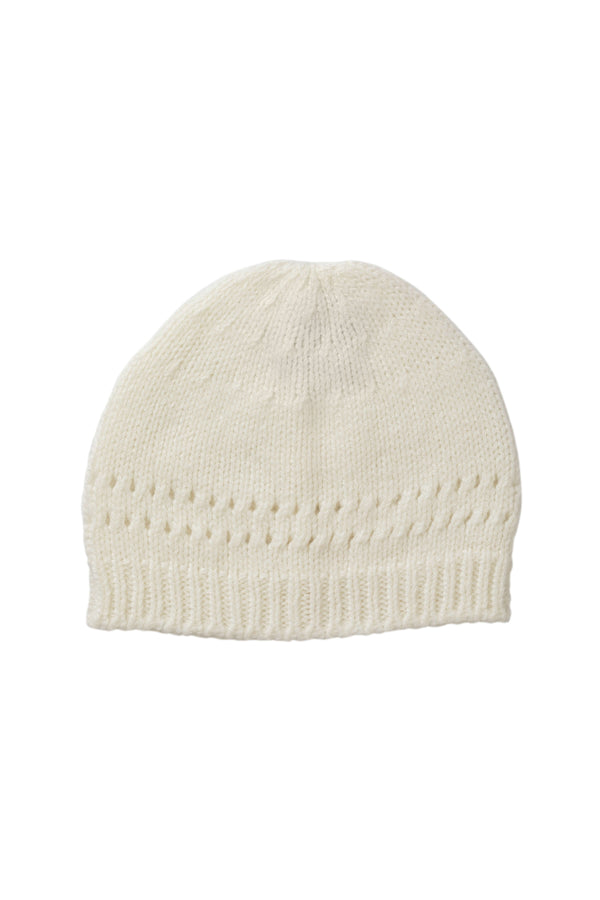 Johnstons Of Elgin White Cashmere Baby Beanie
