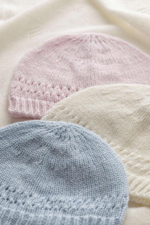 Johnstons Of Elgin White Cashmere Baby Beanie