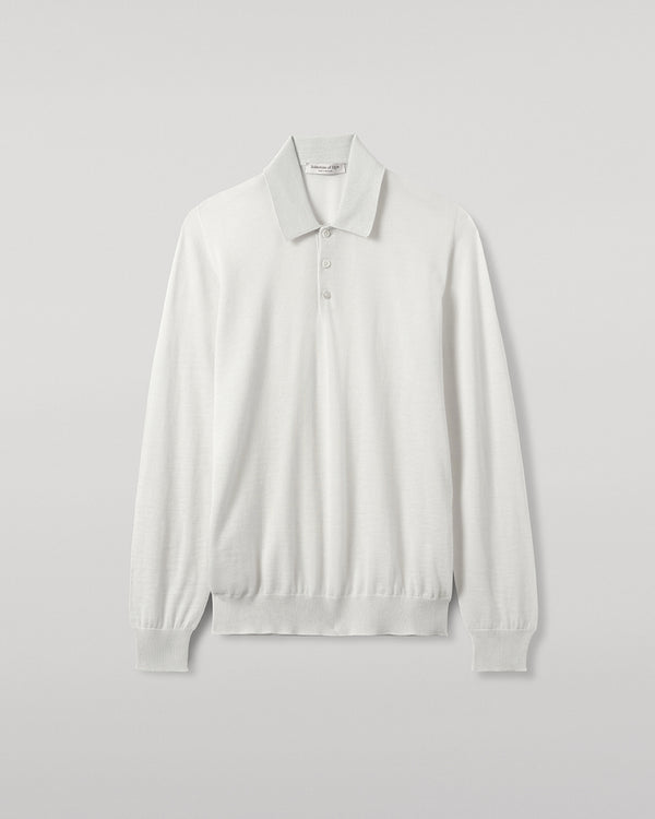 Johnstons Of Elgin White Cashmere Polo Shirt
