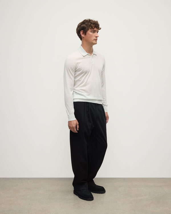 Johnstons Of Elgin White Cashmere Polo Shirt