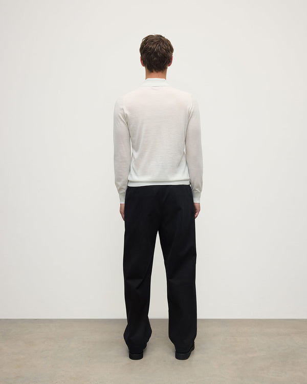 Johnstons Of Elgin White Cashmere Polo Shirt