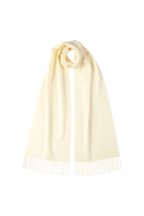 johnstons of elgin White Cashmere Scarf