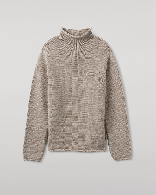 Johnstons Of Elgin Light Brown Cashmere Turtleneck Jumper