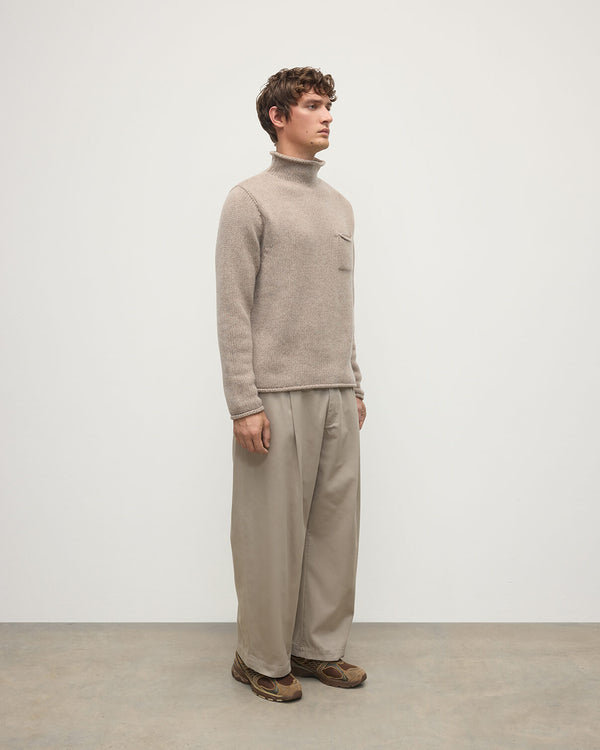 Johnstons Of Elgin Light Brown Cashmere Turtleneck Jumper