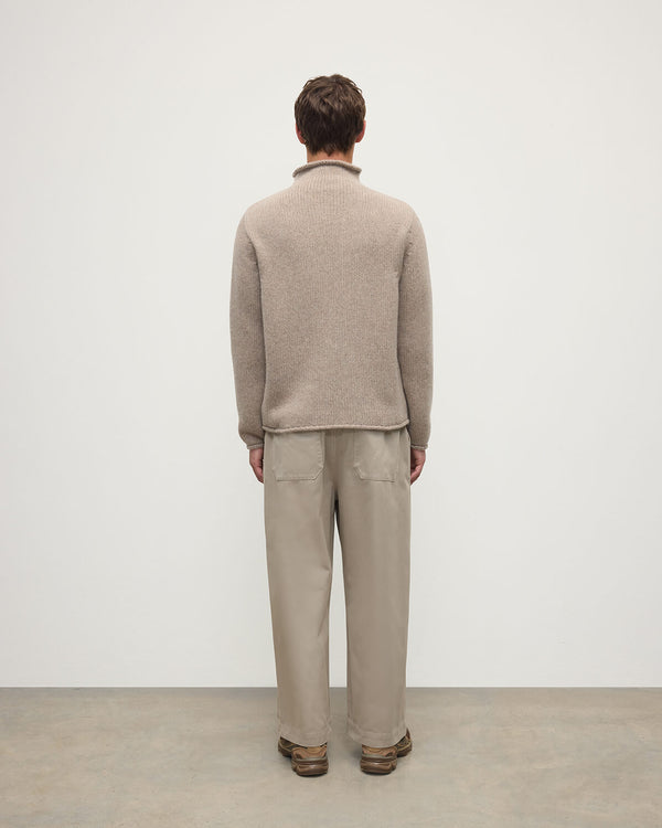 Johnstons Of Elgin Light Brown Cashmere Turtleneck Jumper
