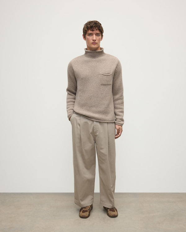 johnstons of elgin Light Brown Cashmere Turtleneck Jumper