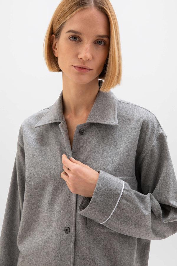 Johnstons Of Elgin Light Grey Cashmere Pyjama Lounge Set