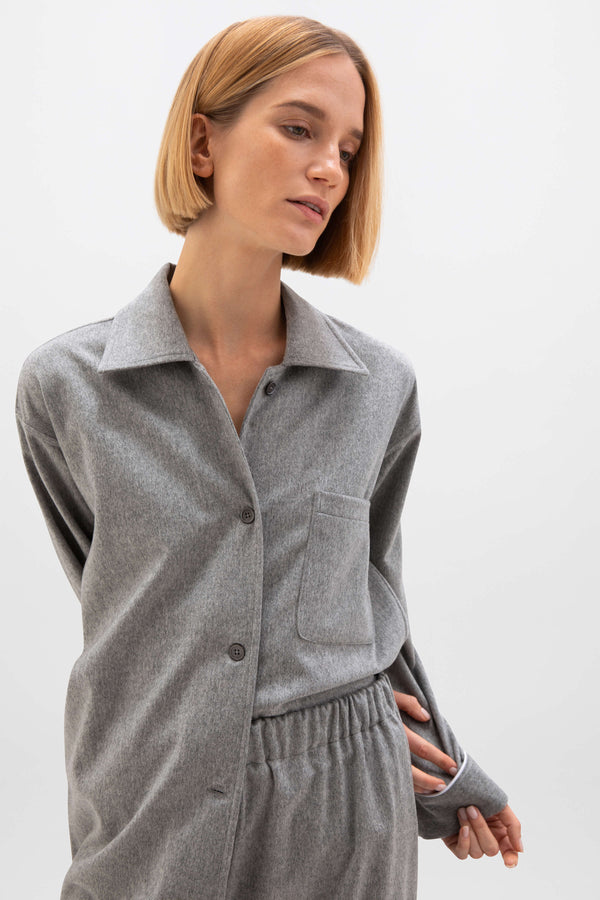 Johnstons Of Elgin Light Grey Cashmere Pyjama Lounge Set