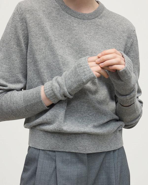 Johnstons Of Elgin Light Grey Cashmere Wrist Warmers