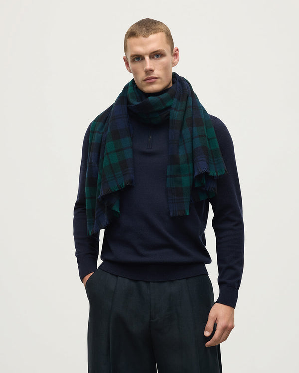 Johnstons Of Elgin Lightweight Cashmere Black Watch Tartan Stole