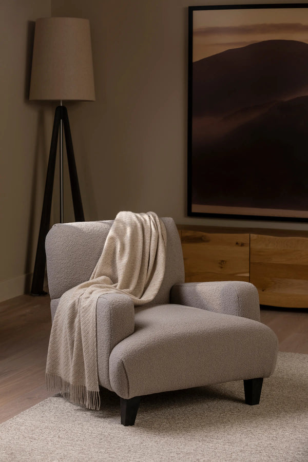 Johnstons Of Elgin Lofty Twill White Cashmere Throw