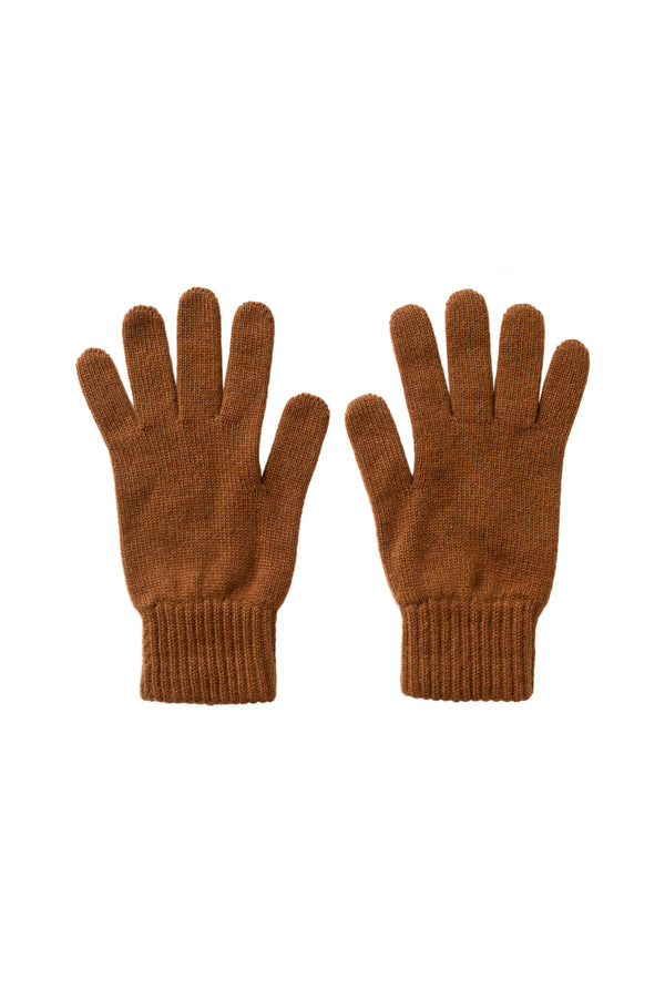 johnstons of elgin Men's Cashmere Dark Camel Gloves