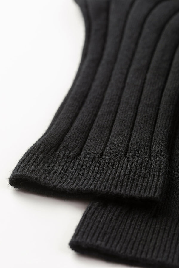 Johnstons Of Elgin Men's Cashmere Ribbed Black Socks