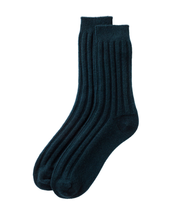 johnstons of elgin Men's Dark Green Cashmere Lounge Socks