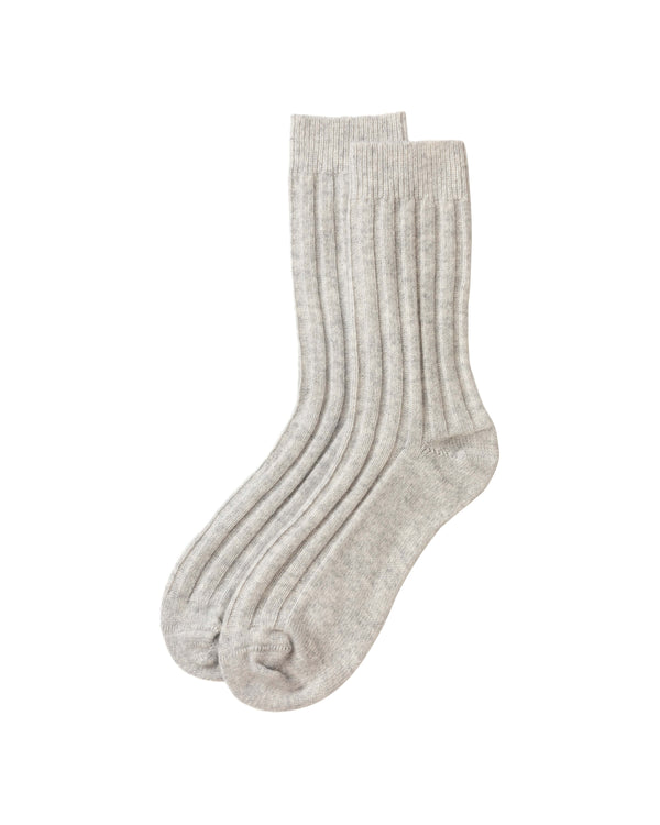 johnstons of elgin Men's Grey Cashmere Lounge Socks
