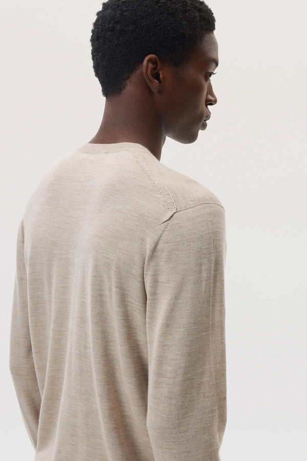 Johnstons Of Elgin Merino Round Neck Natural Jumper