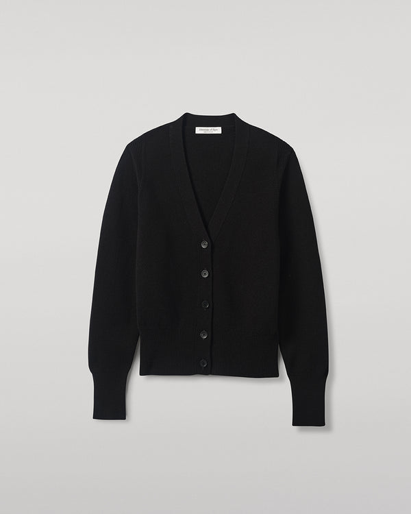 Johnstons Of Elgin Milano Stitch Black Cashmere Cardigan