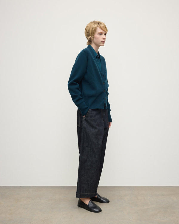 Johnstons Of Elgin Milano Stitch Dark Green Cashmere Cardigan