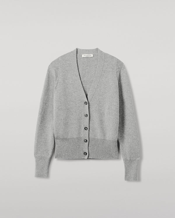 Johnstons Of Elgin Milano Stitch Light Grey Cashmere Cardigan