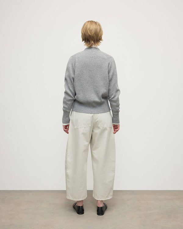 Johnstons Of Elgin Milano Stitch Light Grey Cashmere Cardigan