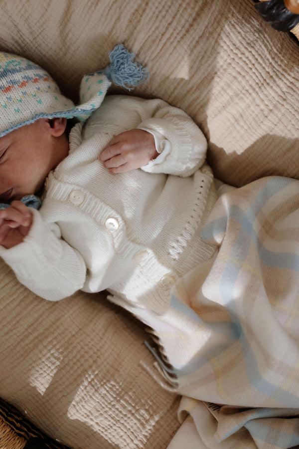 Johnstons Of Elgin Natural Check Cashmere Baby Blanket