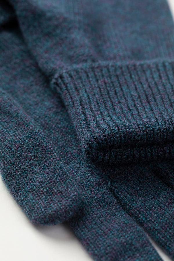 Johnstons Of Elgin Navy Cashmere Gloves With Turnback Cuffs