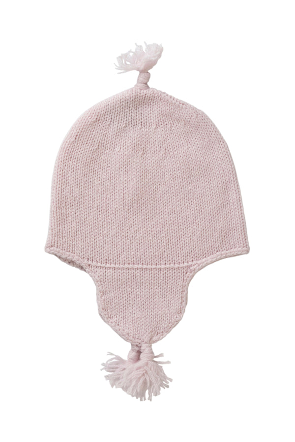 Johnstons Of Elgin Pink Cashmere Baby Hat With Tassel
