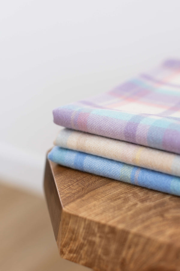 Johnstons Of Elgin Pink Check Cashmere Baby Blanket