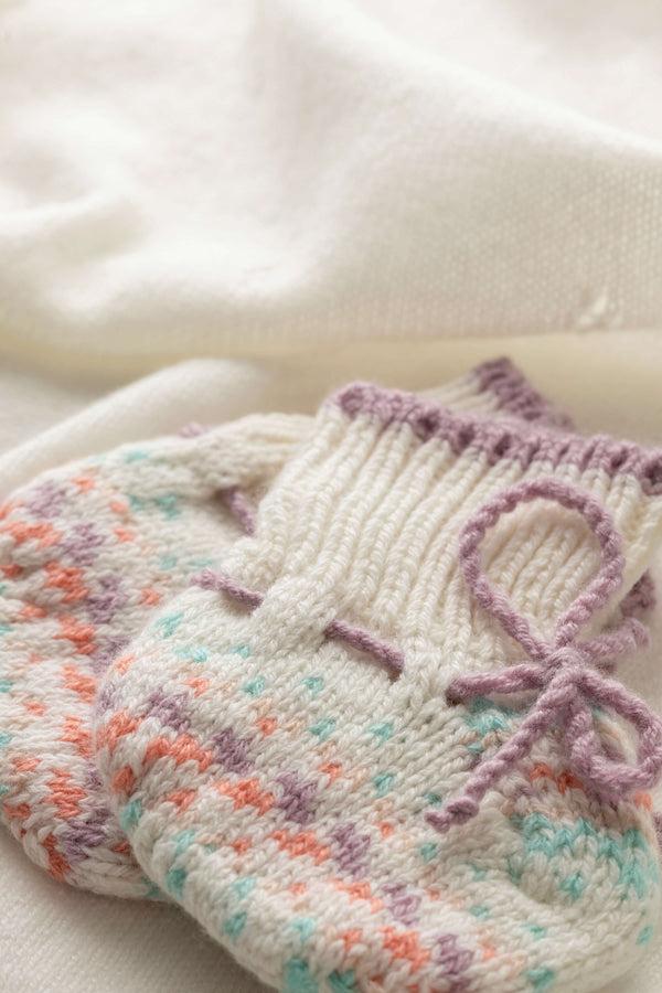 Johnstons Of Elgin Pink Fairisle Cashmere Baby Booties