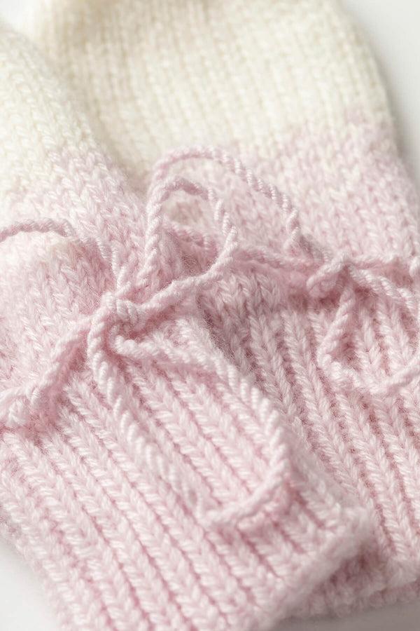 Johnstons Of Elgin Pink Ombre Cashmere Baby Mittens