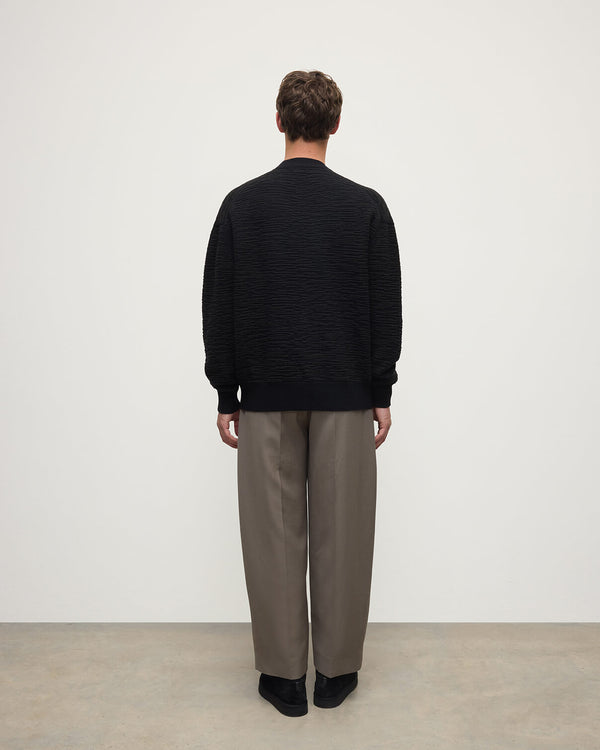 Johnstons Of Elgin Plaited Texture Black Cashmere Cardigan