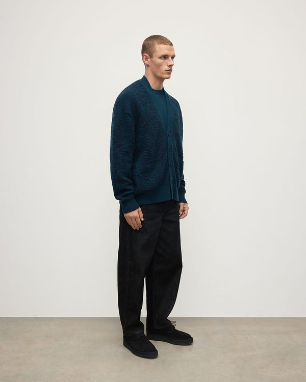 Johnstons Of Elgin Plaited Texture Dark Green Cashmere Cardigan