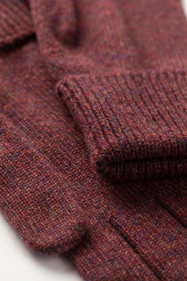 Johnstons Of Elgin Purple Cashmere Gloves With Turnback Cuffs