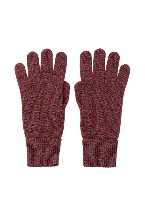 johnstons of elgin Purple Cashmere Gloves with Turnback Cuffs