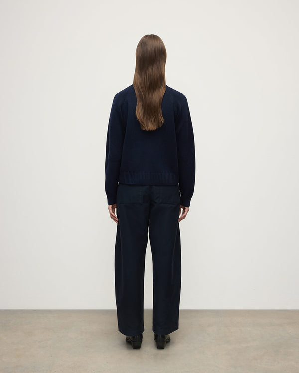 Johnstons Of Elgin Relaxed Fit Dark Navy Cashmere Cardigan