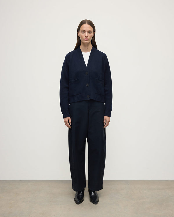 johnstons of elgin Relaxed Fit Dark Navy Cashmere Cardigan