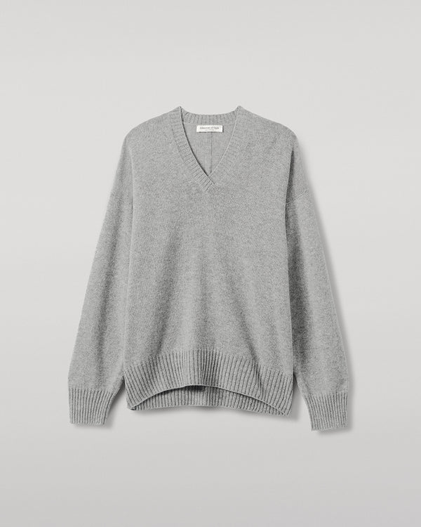 Johnstons Of Elgin Relaxed Fit Gauzy Light Grey Cashmere Jumper