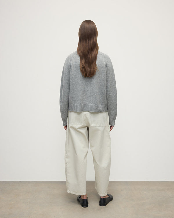 Johnstons Of Elgin Relaxed Fit Light Grey Cashmere Cardigan