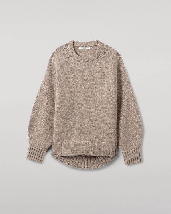 Johnstons Of Elgin Relaxed Light Brown Cashmere Jumper