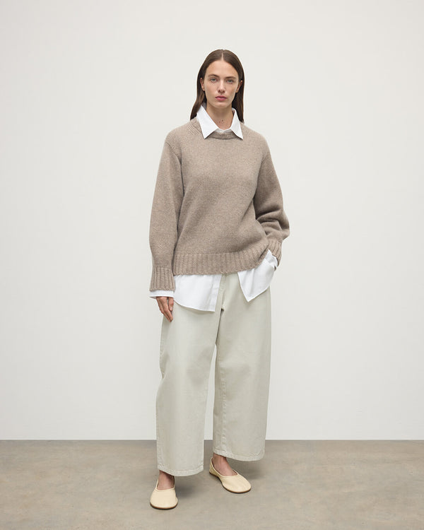 johnstons of elgin Relaxed Light Brown Cashmere Jumper