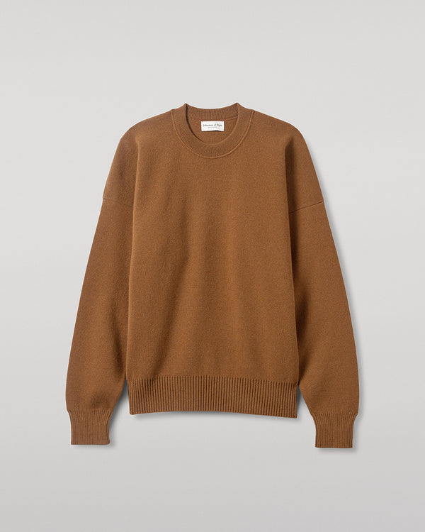 Johnstons Of Elgin Relaxed Milano Stitch Dark Camel Jumper