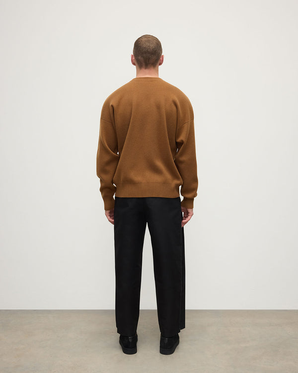Johnstons Of Elgin Relaxed Milano Stitch Dark Camel Jumper