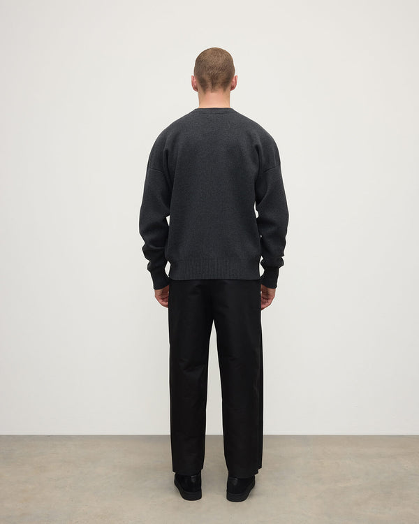 Johnstons Of Elgin Relaxed Milano Stitch Dark Grey Jumper