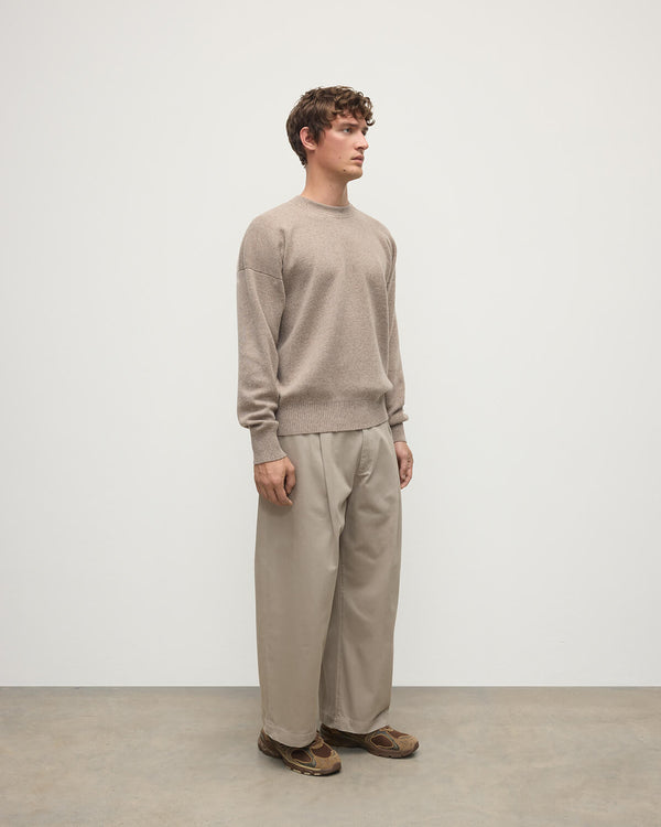 Johnstons Of Elgin Relaxed Milano Stitch Light Brown Jumper