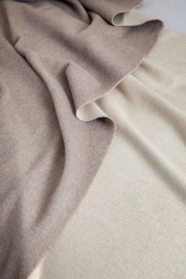 Johnstons Of Elgin Reversible Cashmere Bed Light Brown Throw