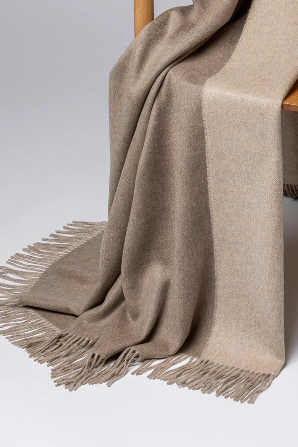 Johnstons Of Elgin Reversible Cashmere Natural Bed Throw