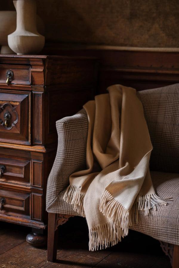 Johnstons Of Elgin Reversible Natural Cashmere Throw
